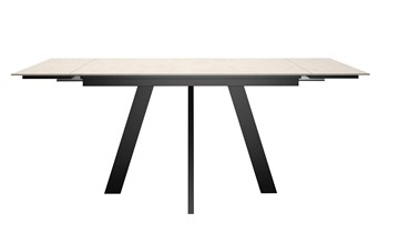 Кухонный раздвижной стол DikLine DM120 Хромикс белый / опоры черные в Норильске - предосмотр 4