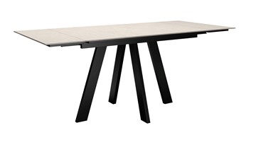 Кухонный раздвижной стол DikLine DM120 Хромикс белый / опоры черные в Норильске - предосмотр 5