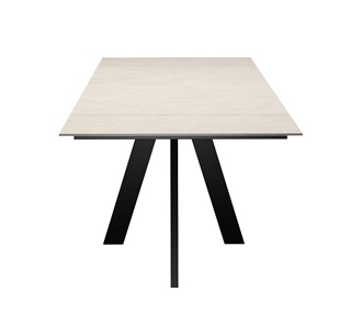 Кухонный раздвижной стол DikLine DM120 Хромикс белый / опоры черные в Норильске - предосмотр 6