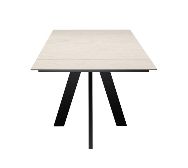 Кухонный раздвижной стол DikLine DM120 Хромикс белый / опоры черные в Норильске - изображение 6