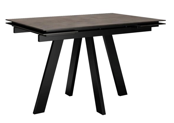 Кухонный раскладной стол DikLine DM120 Хромикс бронза / опоры черные в Норильске - изображение