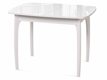 Кухонный стол раздвижной Dikline M15 Белый/стекло белое в Норильске