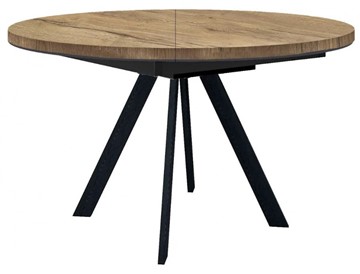 Кухонный стол раскладной Dikline RD120 Дуб галифакс/ножки черные в Норильске - предосмотр