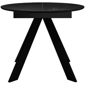 Раздвижной стол DikLine SKC100 D1000 Керамика Черный мрамор / опоры черные в Норильске - предосмотр 1