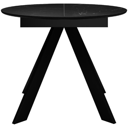Раздвижной стол DikLine SKC100 D1000 Керамика Черный мрамор / опоры черные в Норильске - изображение 1