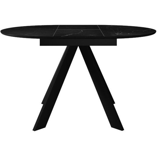 Раздвижной стол DikLine SKC100 D1000 Керамика Черный мрамор / опоры черные в Норильске - изображение 2