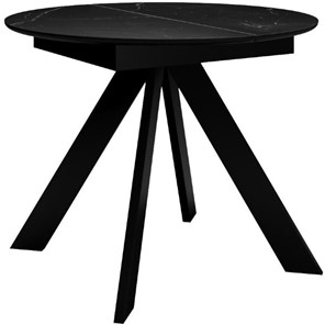 Раздвижной стол DikLine SKC100 D1000 Керамика Черный мрамор / опоры черные в Норильске - предосмотр 3