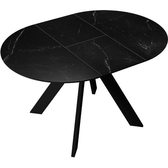 Раздвижной стол DikLine SKC100 D1000 Керамика Черный мрамор / опоры черные в Норильске - изображение 6