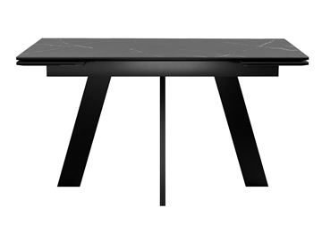 Обеденный раздвижной стол DikLine SKM140 Керамика Черный мрамор/подстолье черное/опоры черные (2 уп.) в Норильске