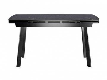 Кухонный стол раздвижной Dikline US140 Стекло мрамор черный сатин/ножки черные в Норильске - предосмотр 1