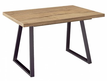 Кухонный стол раскладной Dikline ZB120 Дуб Галифакс натуральный/ножки черные в Норильске