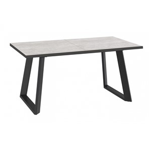 Кухонный раздвижной стол Dikline ZL140 Хромикс белый/ножки черные в Норильске - предосмотр