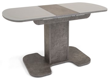 Раздвижной стол Киото-1 (ноги серый камень, серебро/серый камень) в Красноярске - предосмотр 2