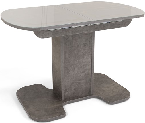 Раздвижной стол Киото-1 (ноги серый камень, серебро/серый камень) в Красноярске - изображение
