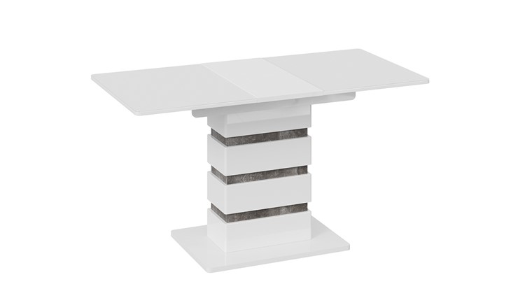 Кухонный стол раздвижной Мадейра тип 1 (Белый глянец/Ателье темный) в Красноярске - изображение 3
