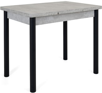 Кухонный раскладной стол Милан-1 EVO, ноги металлические черные, светлый цемент в Норильске