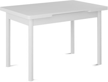 Кухонный стол раздвижной Милан-2 EVO, ноги белые, белый цемент в Красноярске