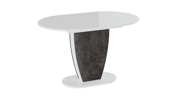 Обеденный раздвижной стол Монреаль тип 1 (Белый глянец/Моод темный) в Красноярске - изображение