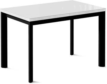 Кухонный раскладной стол Нагано-1G (ноги черные, стекло cristal/белый цемент) в Норильске