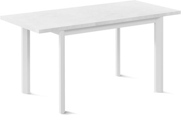 Кухонный стол раскладной Нагано-1L (ноги металлические белые, белый цемент) в Норильске - предосмотр 1