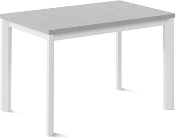Кухонный раскладной стол Нагано-2L (ноги металлические белые, светлый цемент) в Норильске