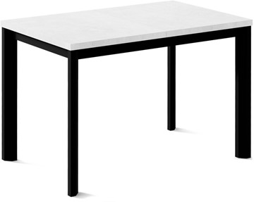 Кухонный стол раздвижной Нагано-3L (ноги черные, белый цемент) в Норильске