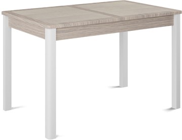 Кухонный раздвижной стол Ницца-1 ПЛ (ноги белые, плитка бежевая/лофт) в Норильске