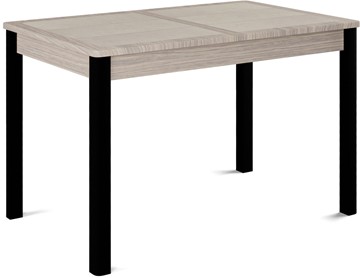 Кухонный стол раздвижной Ницца-1 ПЛ (ноги черные, плитка бежевая/лофт) в Норильске