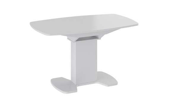 Раздвижной стол Портофино (СМ(ТД)-105.02.11(1)), цвет Белый глянец/Стекло белое в Норильске - изображение