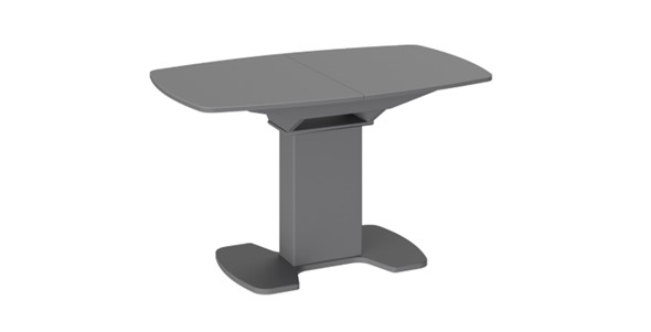 Кухонный раздвижной стол Портофино (СМ(ТД)-105.02.11(1)), цвет Серое/Стекло серое матовое LUX в Норильске - изображение