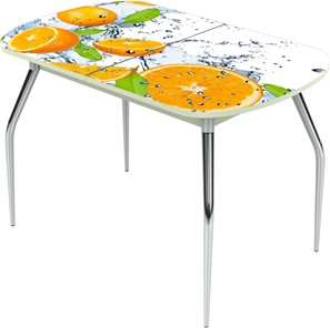 Кухонный раскладной стол Ривьера исп.1 ноги метал. крашеные №24 Фотопечать (Фрукты №16) в Норильске