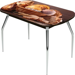 Кухонный раскладной стол Ривьера исп.1 ноги метал. крашеные №24 Фотопечать (Хлеб №3 в Норильске