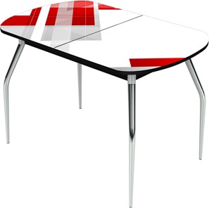 Кухонный раздвижной стол Ривьера исп.1 ноги метал. крашеные №24 Фотопечать (Текстура №47) в Норильске