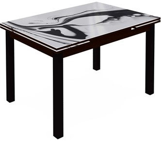Кухонный стол раздвижной Шанхай исп.1 ноги хром №10 (Exclusive h187/черный) в Норильске