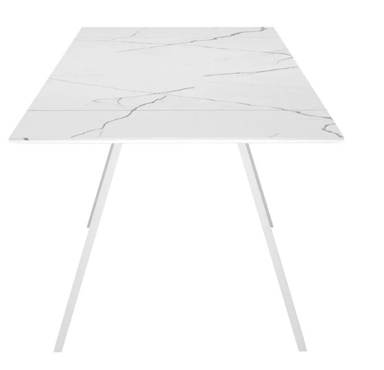 Стол раздвижной SKL 140, керамика белый мрамор/подстолье белое/ножки белые в Норильске - изображение 4