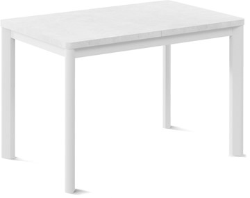 Кухонный раскладной стол Токио-1L (ноги металлические белые, белый цемент) в Норильске