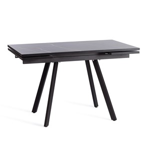 Кухонный стол раскладной VIGO ЛДСП/HPL/металл,120x80x30х30х75 см, Мрамор чёрный/чёрный арт.19730 в Норильске