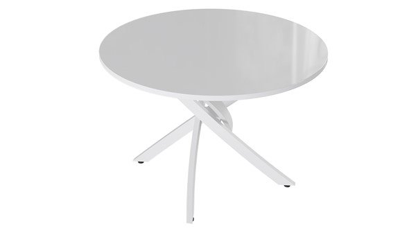 Обеденный стол Diamond тип 2 (Белый муар/Белый глянец) в Норильске - изображение