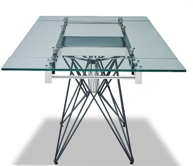 Кухонный стол раздвижной T-041 (140) прозрачный в Норильске - изображение 4