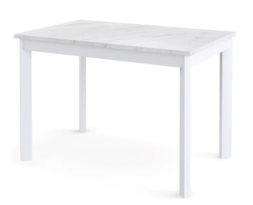 Кухонный раскладной стол Dikline L110 Мрамор белый/ножки белые в Норильске