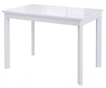 Обеденный раздвижной стол Dikline Ls110, стекло белое/ножки белые в Норильске