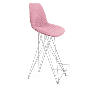 Барный стул SHT-ST29-С22 / SHT-S66 (розовый зефир/хром лак) в Норильске