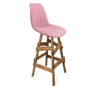 Барный стул SHT-ST29-С22 / SHT-S81 (розовый зефир/брашированный коричневый) в Красноярске
