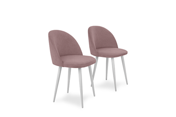 Комплект из 2-х обеденных стульев Лайт розовый белые ножки в Красноярске