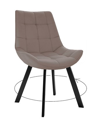 Обеденный стул 263 Поворотный, Микровелюр B5 Latte / опоры черные в Норильске - изображение