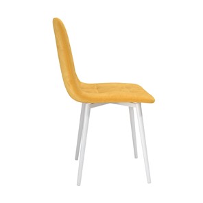 Обеденный стул Белла, велюр тенерифе куркума/Цвет металл белый в Норильске - предосмотр 2