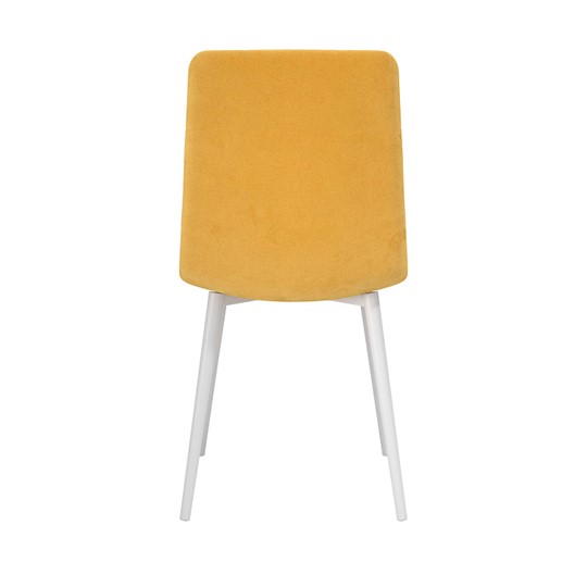 Обеденный стул Белла, велюр тенерифе куркума/Цвет металл белый в Норильске - изображение 3