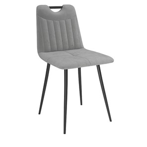 Обеденный стул Брандо, велюр тенерифе грей/Цвет металл черный в Норильске