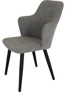 Обеденный стул Йорк, ноги черные круглые XXL (R38)/велюр T180 Светло-серый в Норильске