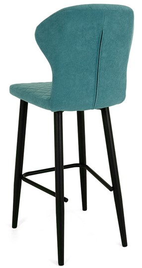 Обеденный стул Марио барный(Аквамарин Т179/ноги черные) в Норильске - изображение 3